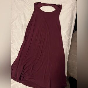American Eagle Flowy Burgundy Sleeveless Dress